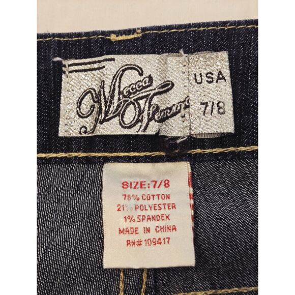 Vintage Y2K Mecca Femme Jeans Sz 7/8 Woman Western Nwot Silver Applique Glanz - Picture 5 of 6